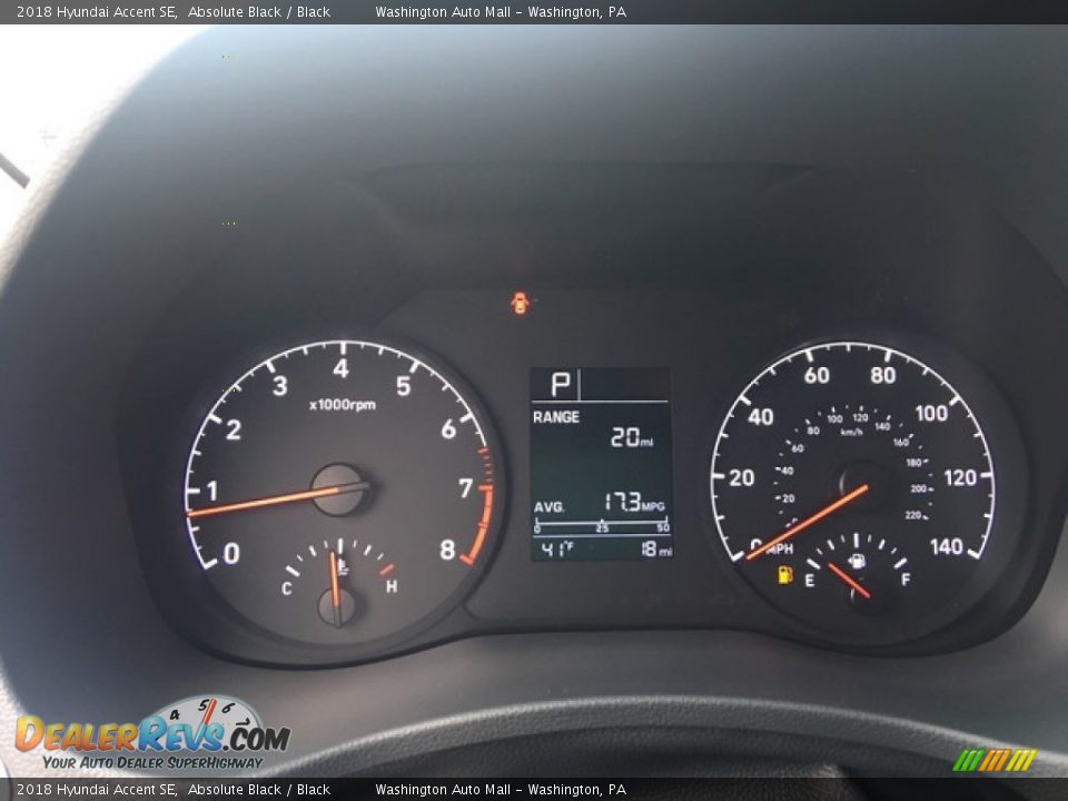 2018 Hyundai Accent SE Absolute Black / Black Photo #12
