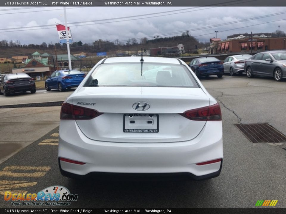 2018 Hyundai Accent SE Frost White Pearl / Beige Photo #5