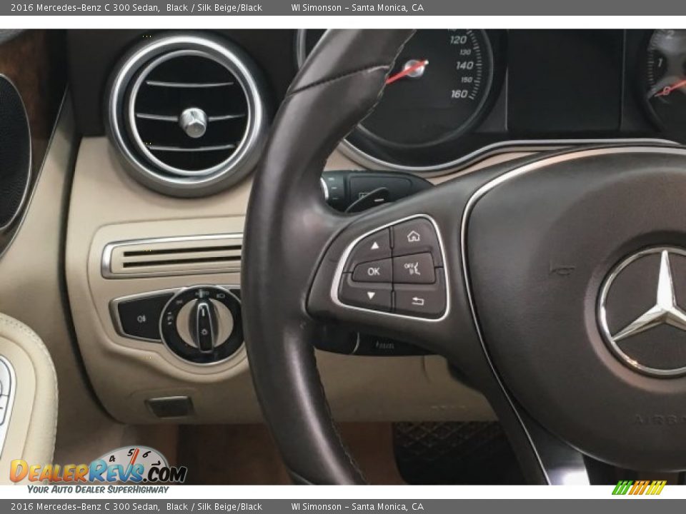 2016 Mercedes-Benz C 300 Sedan Black / Silk Beige/Black Photo #18