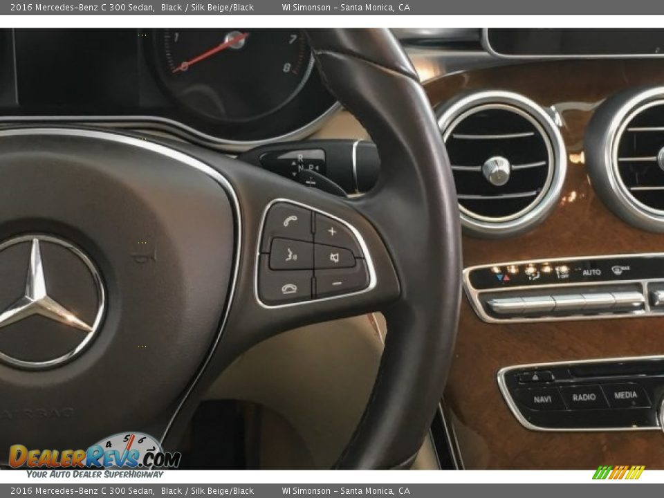 2016 Mercedes-Benz C 300 Sedan Black / Silk Beige/Black Photo #19