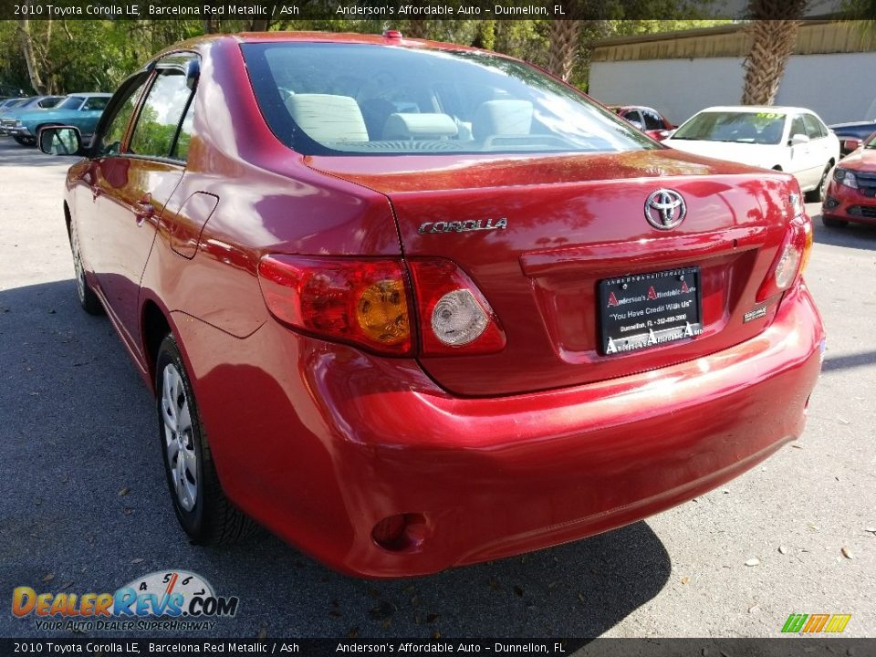 2010 Toyota Corolla LE Barcelona Red Metallic / Ash Photo #4