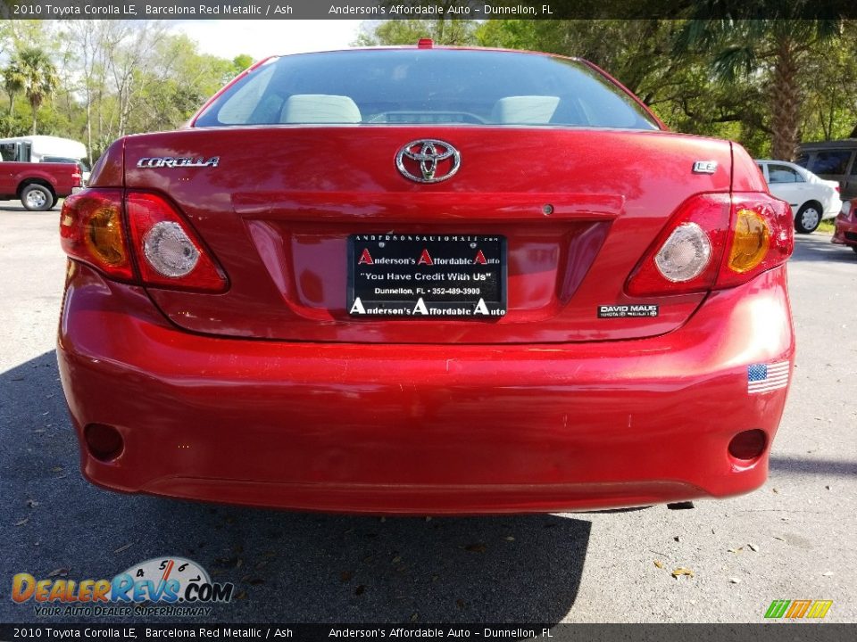 2010 Toyota Corolla LE Barcelona Red Metallic / Ash Photo #5