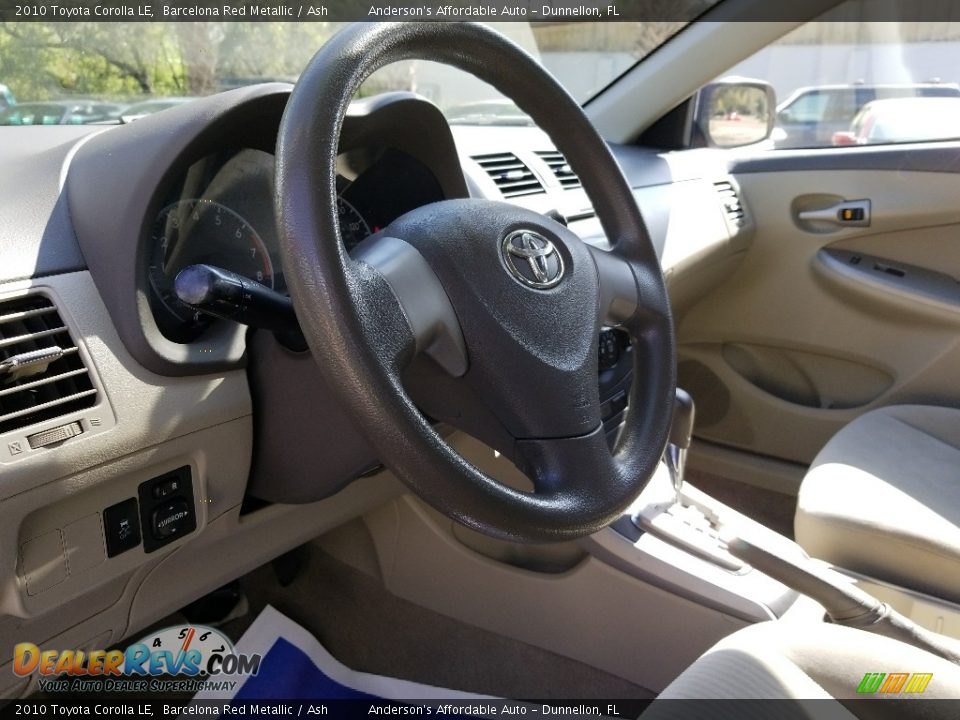 2010 Toyota Corolla LE Barcelona Red Metallic / Ash Photo #11