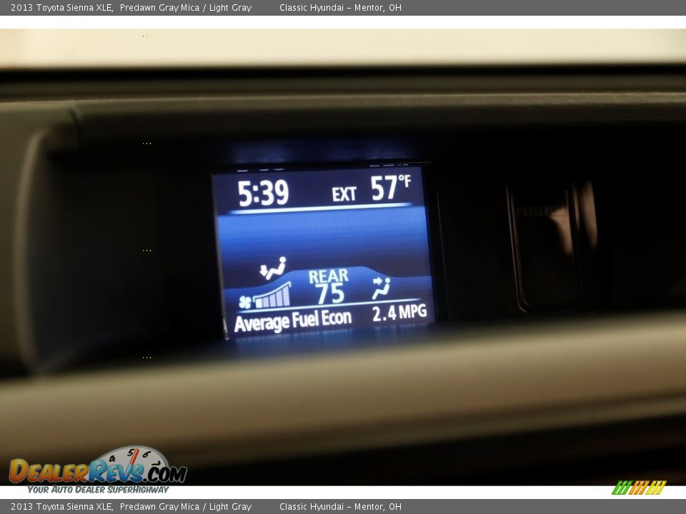 2013 Toyota Sienna XLE Predawn Gray Mica / Light Gray Photo #11