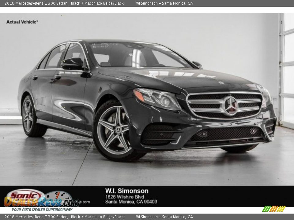 2018 Mercedes-Benz E 300 Sedan Black / Macchiato Beige/Black Photo #1