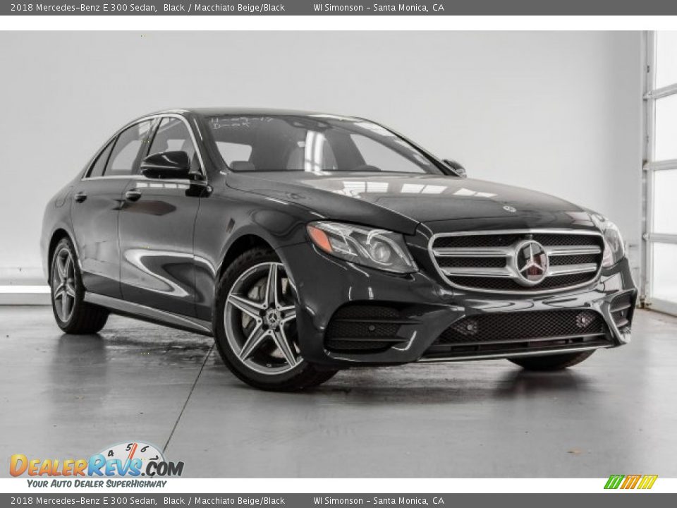 2018 Mercedes-Benz E 300 Sedan Black / Macchiato Beige/Black Photo #12