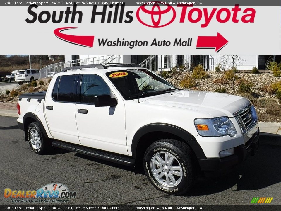 2008 Ford Explorer Sport Trac XLT 4x4 White Suede / Dark Charcoal Photo #1