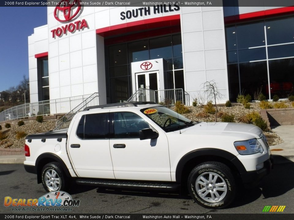 2008 Ford Explorer Sport Trac XLT 4x4 White Suede / Dark Charcoal Photo #2