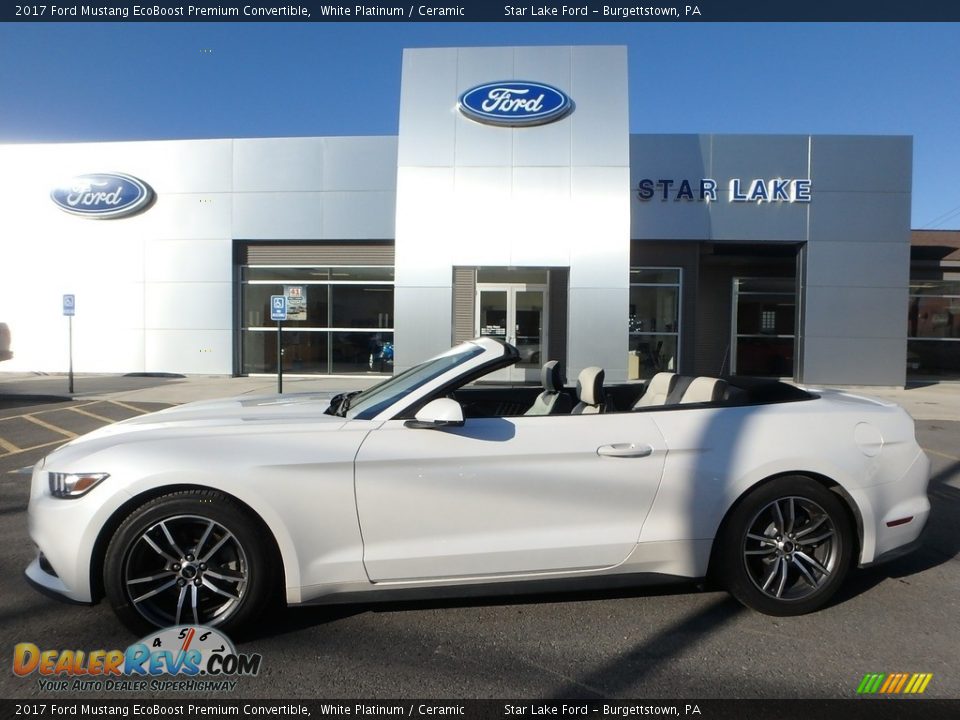 2017 Ford Mustang EcoBoost Premium Convertible White Platinum / Ceramic Photo #1