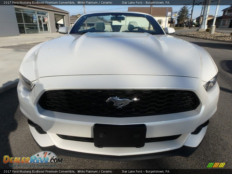 2017 Ford Mustang EcoBoost Premium Convertible White Platinum / Ceramic Photo #2