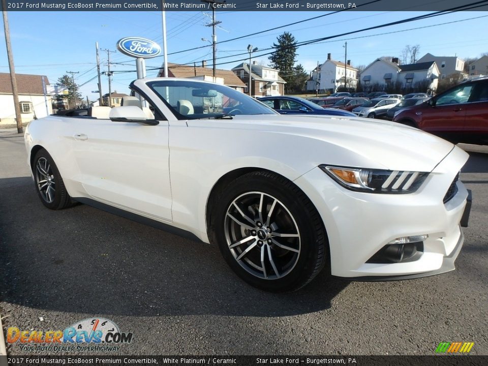 2017 Ford Mustang EcoBoost Premium Convertible White Platinum / Ceramic Photo #4
