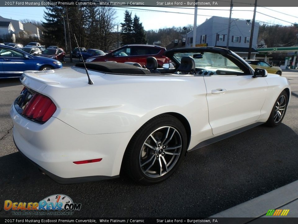 2017 Ford Mustang EcoBoost Premium Convertible White Platinum / Ceramic Photo #6