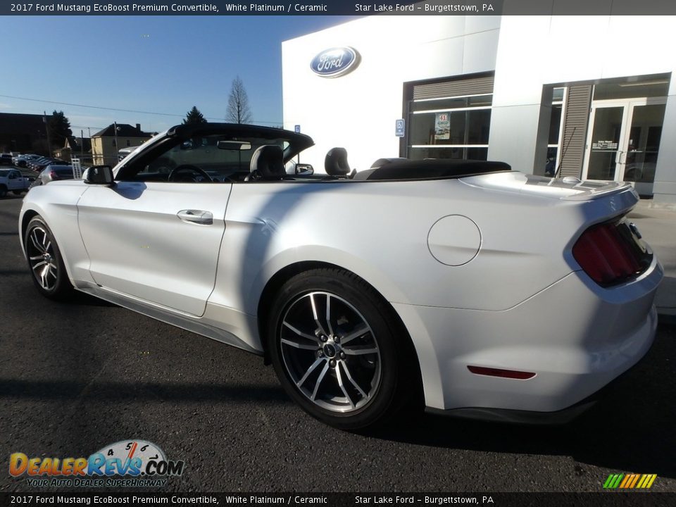 2017 Ford Mustang EcoBoost Premium Convertible White Platinum / Ceramic Photo #8