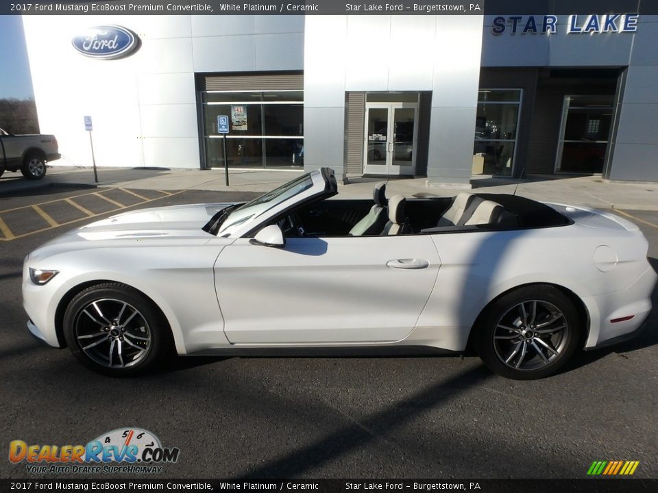 2017 Ford Mustang EcoBoost Premium Convertible White Platinum / Ceramic Photo #9