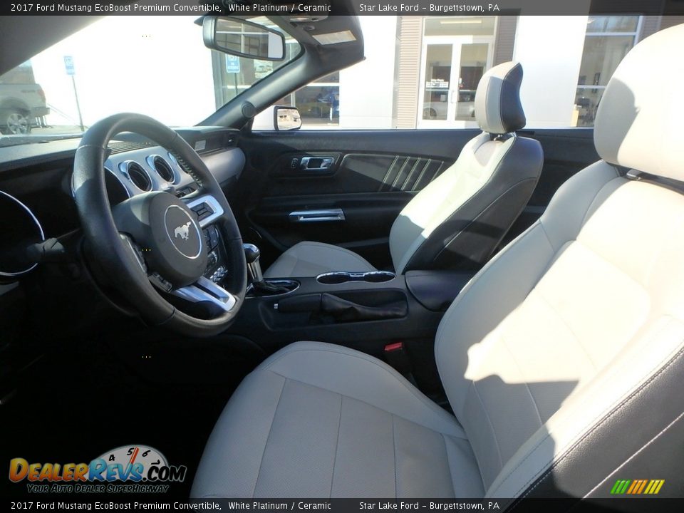 2017 Ford Mustang EcoBoost Premium Convertible White Platinum / Ceramic Photo #10