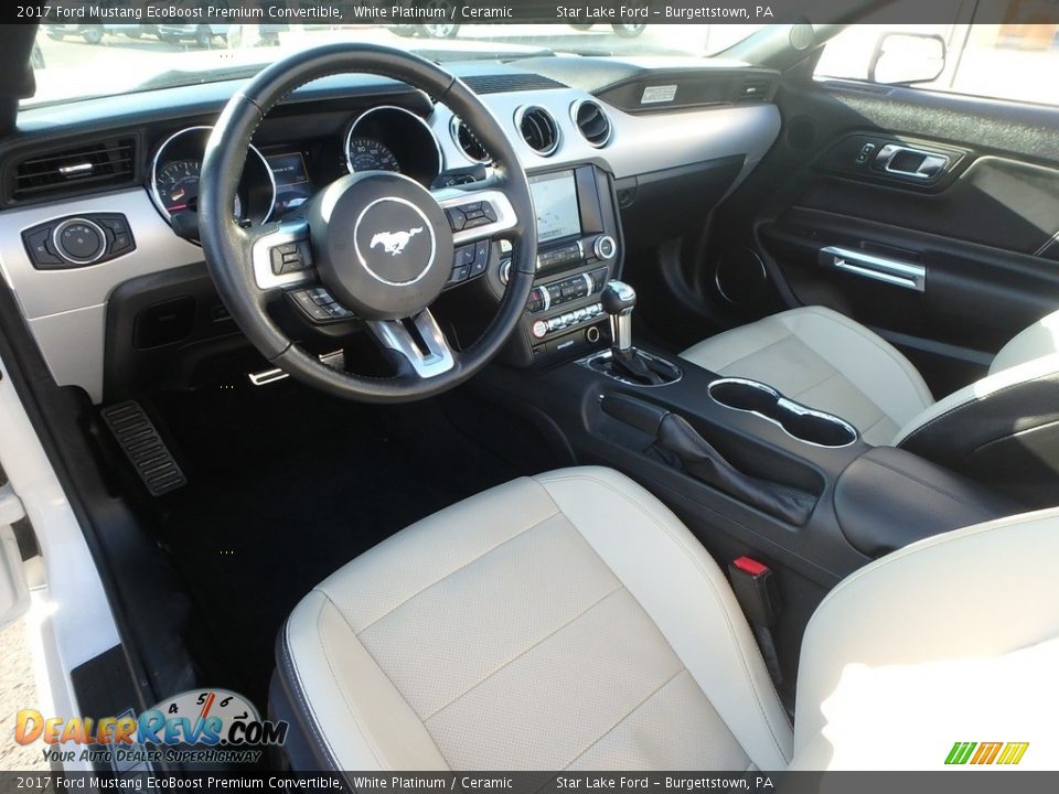 2017 Ford Mustang EcoBoost Premium Convertible White Platinum / Ceramic Photo #12
