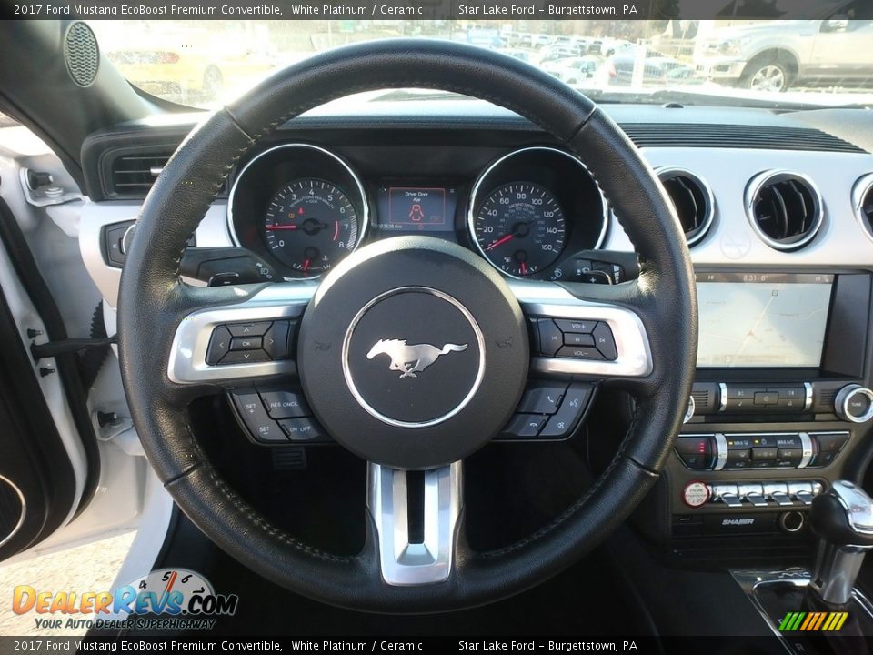 2017 Ford Mustang EcoBoost Premium Convertible White Platinum / Ceramic Photo #16