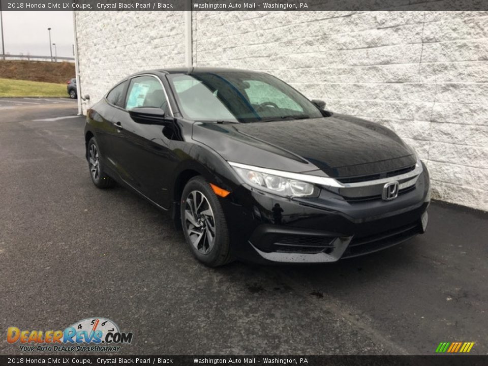 2018 Honda Civic LX Coupe Crystal Black Pearl / Black Photo #1