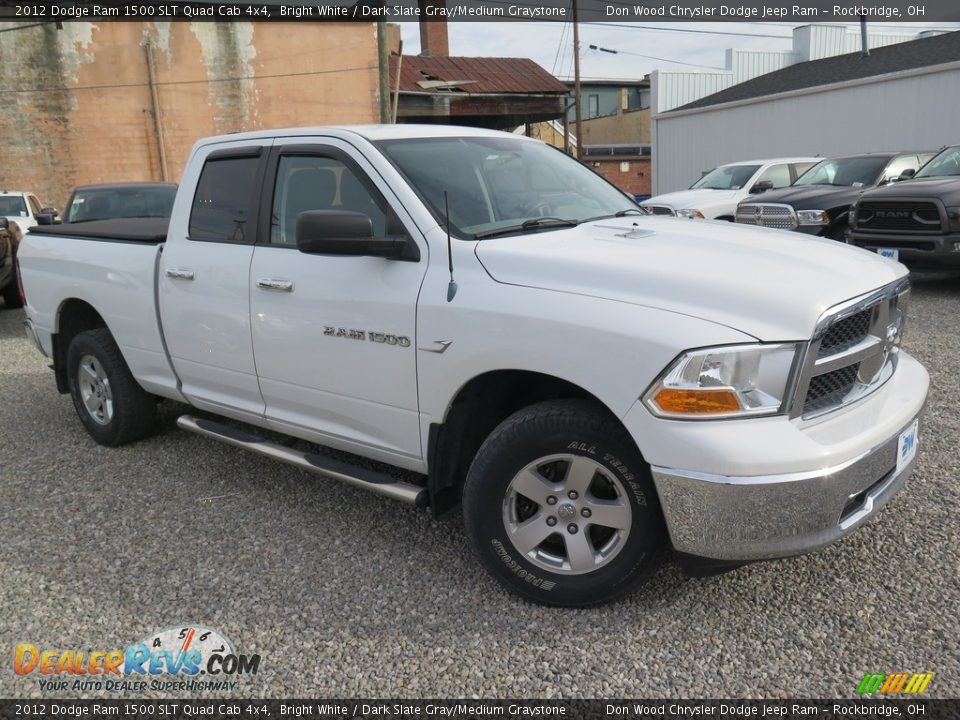 2012 Dodge Ram 1500 SLT Quad Cab 4x4 Bright White / Dark Slate Gray/Medium Graystone Photo #2