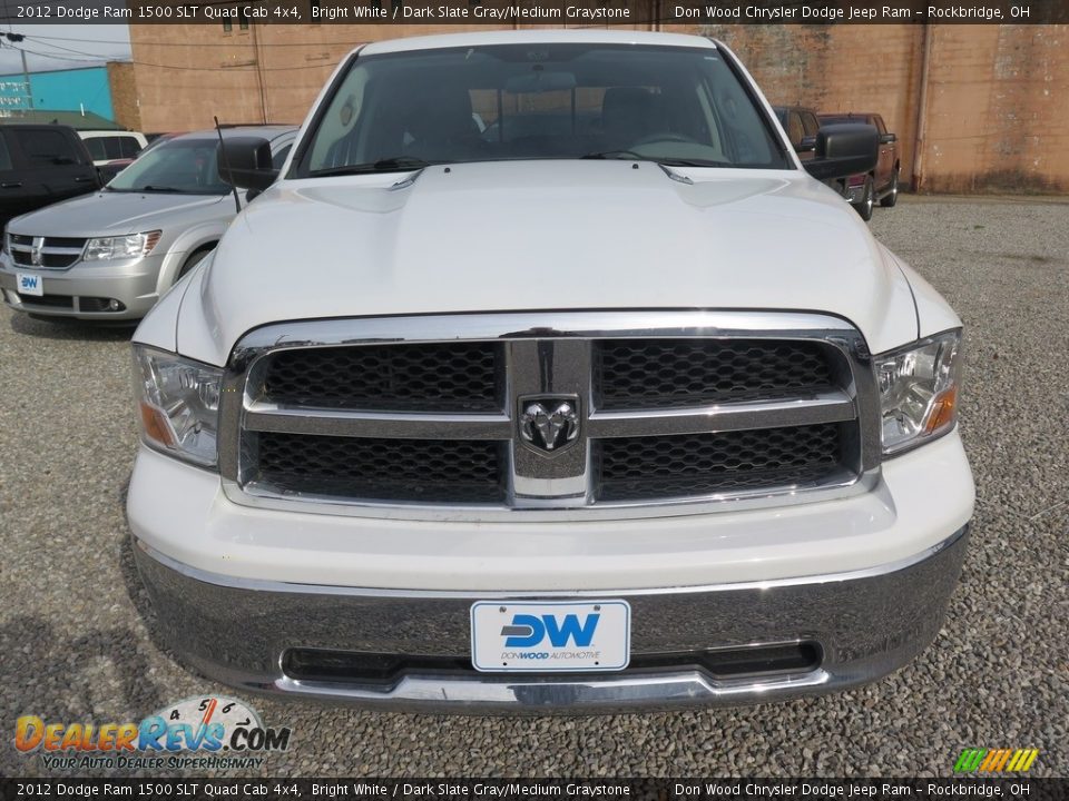 2012 Dodge Ram 1500 SLT Quad Cab 4x4 Bright White / Dark Slate Gray/Medium Graystone Photo #4