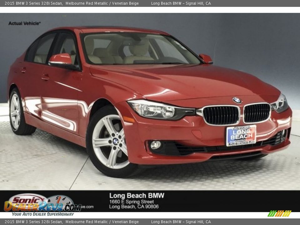 2015 BMW 3 Series 328i Sedan Melbourne Red Metallic / Venetian Beige Photo #1