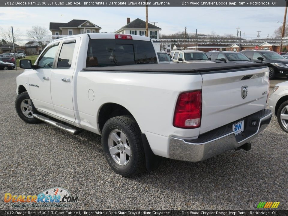 2012 Dodge Ram 1500 SLT Quad Cab 4x4 Bright White / Dark Slate Gray/Medium Graystone Photo #7
