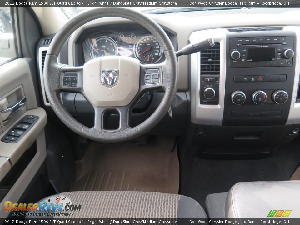 2012 Dodge Ram 1500 SLT Quad Cab 4x4 Bright White / Dark Slate Gray/Medium Graystone Photo #11