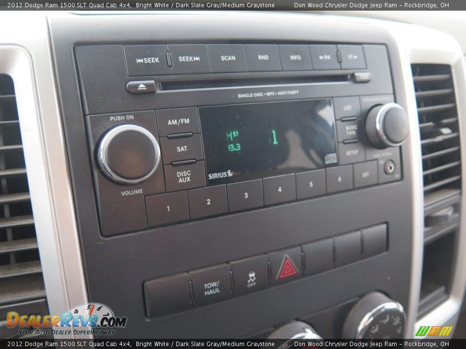 2012 Dodge Ram 1500 SLT Quad Cab 4x4 Bright White / Dark Slate Gray/Medium Graystone Photo #14