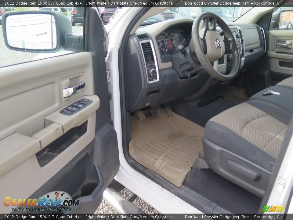 2012 Dodge Ram 1500 SLT Quad Cab 4x4 Bright White / Dark Slate Gray/Medium Graystone Photo #20