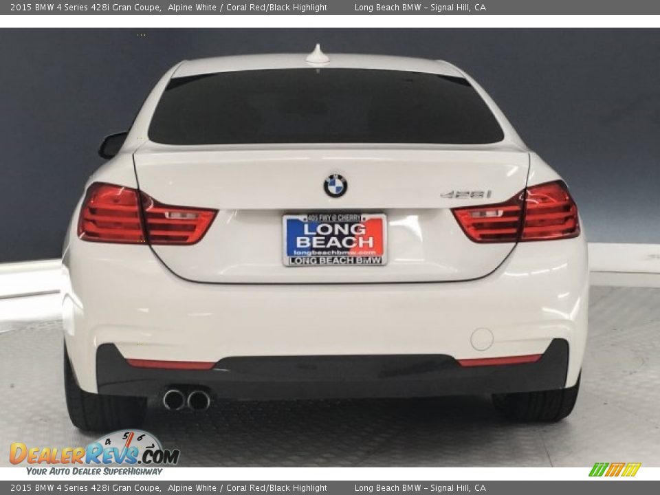 2015 BMW 4 Series 428i Gran Coupe Alpine White / Coral Red/Black Highlight Photo #3