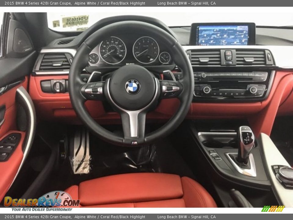 2015 BMW 4 Series 428i Gran Coupe Alpine White / Coral Red/Black Highlight Photo #4