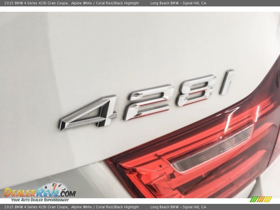 2015 BMW 4 Series 428i Gran Coupe Alpine White / Coral Red/Black Highlight Photo #7