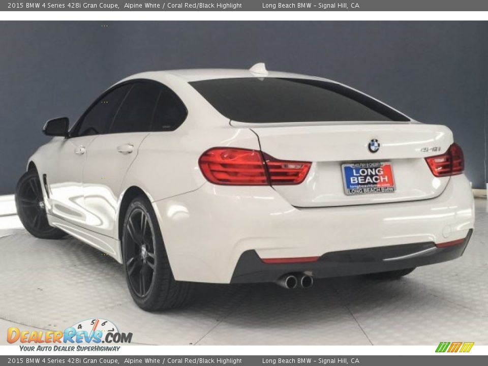 2015 BMW 4 Series 428i Gran Coupe Alpine White / Coral Red/Black Highlight Photo #10
