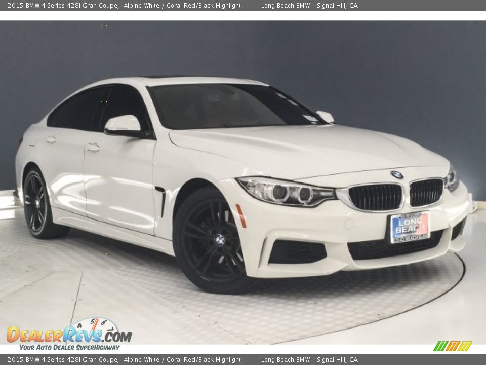 2015 BMW 4 Series 428i Gran Coupe Alpine White / Coral Red/Black Highlight Photo #12