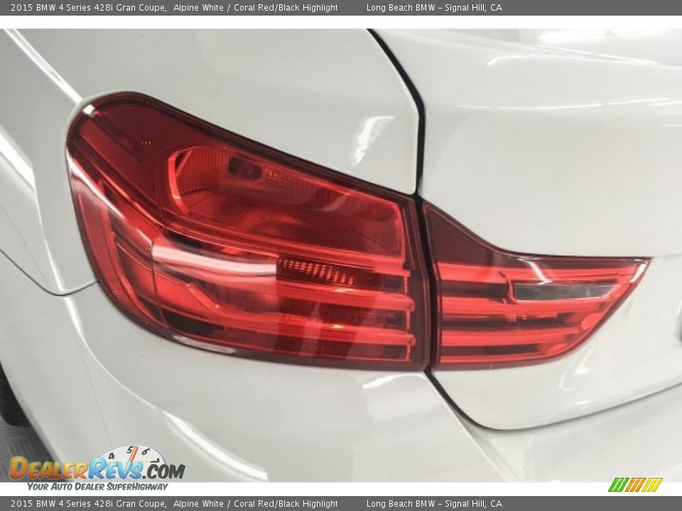 2015 BMW 4 Series 428i Gran Coupe Alpine White / Coral Red/Black Highlight Photo #27