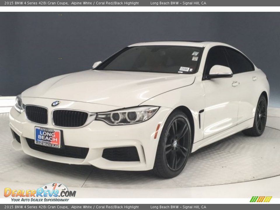 2015 BMW 4 Series 428i Gran Coupe Alpine White / Coral Red/Black Highlight Photo #32