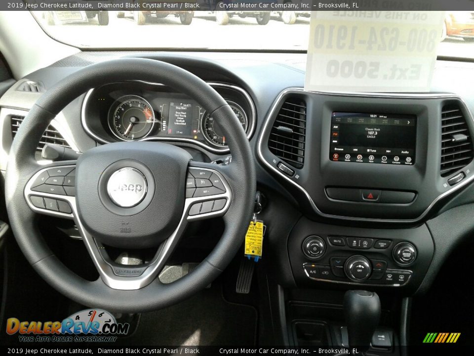 2019 Jeep Cherokee Latitude Diamond Black Crystal Pearl / Black Photo #13