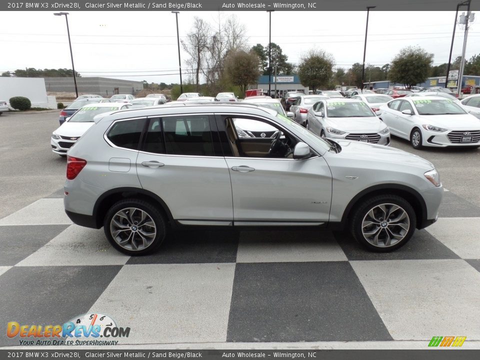 2017 BMW X3 xDrive28i Glacier Silver Metallic / Sand Beige/Black Photo #3