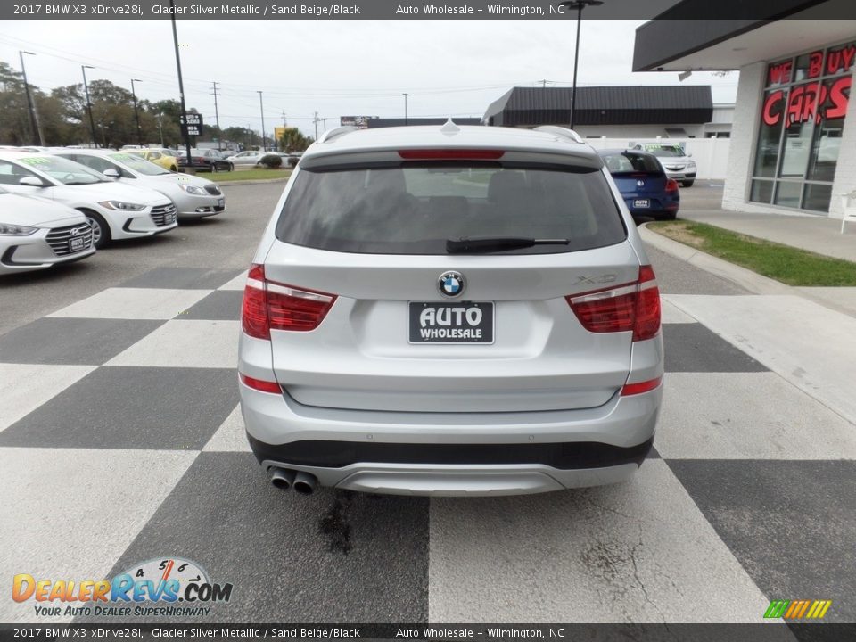2017 BMW X3 xDrive28i Glacier Silver Metallic / Sand Beige/Black Photo #4