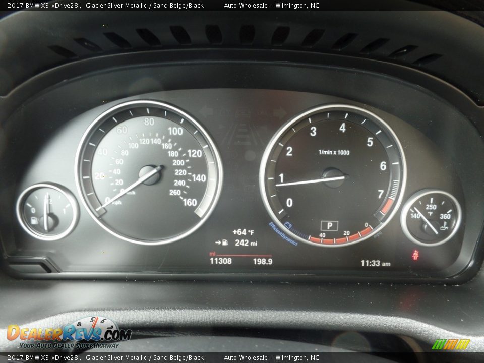 2017 BMW X3 xDrive28i Glacier Silver Metallic / Sand Beige/Black Photo #16