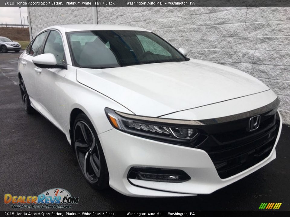 2018 Honda Accord Sport Sedan Platinum White Pearl / Black Photo #1