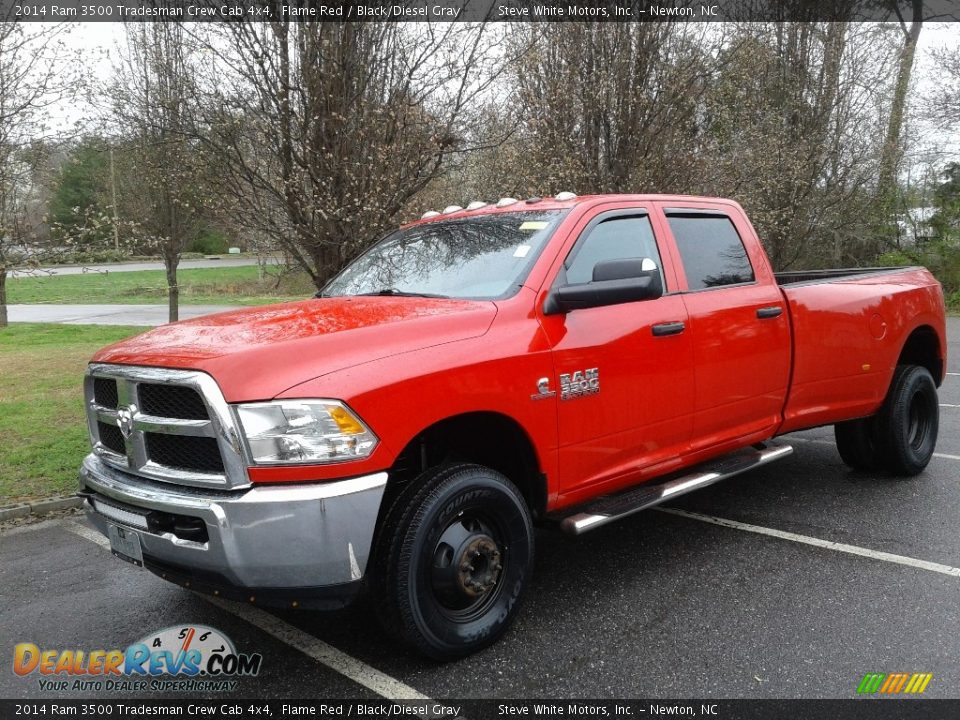 2014 Ram 3500 Tradesman Crew Cab 4x4 Flame Red / Black/Diesel Gray Photo #2
