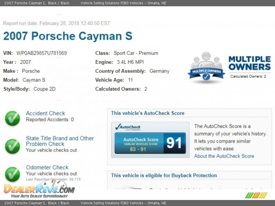 Dealer Info of 2007 Porsche Cayman S Photo #2