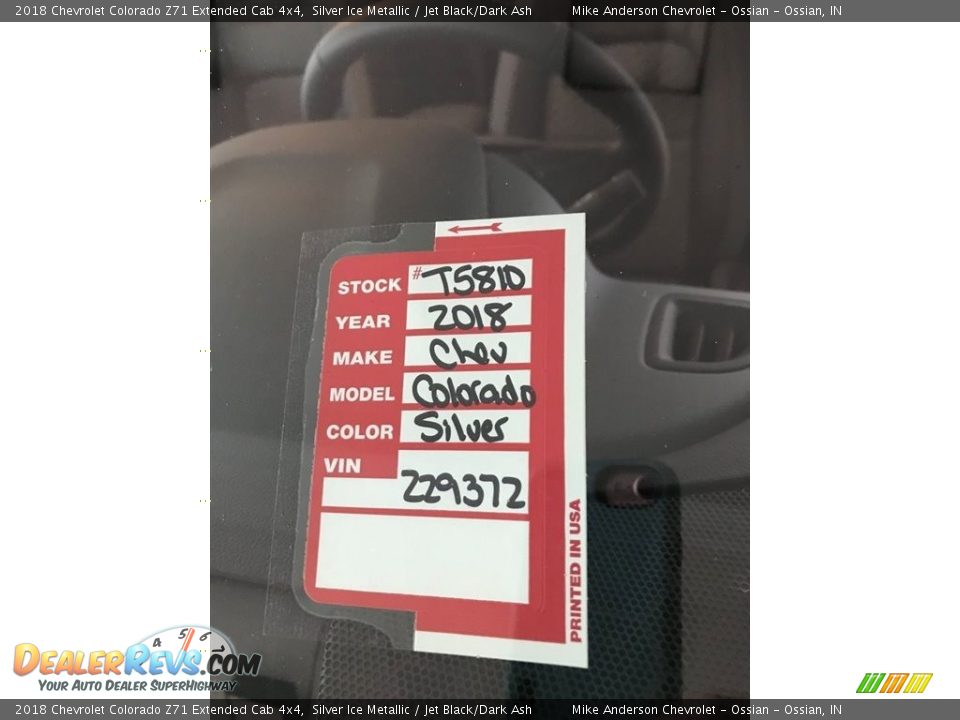 2018 Chevrolet Colorado Z71 Extended Cab 4x4 Silver Ice Metallic / Jet Black/Dark Ash Photo #27