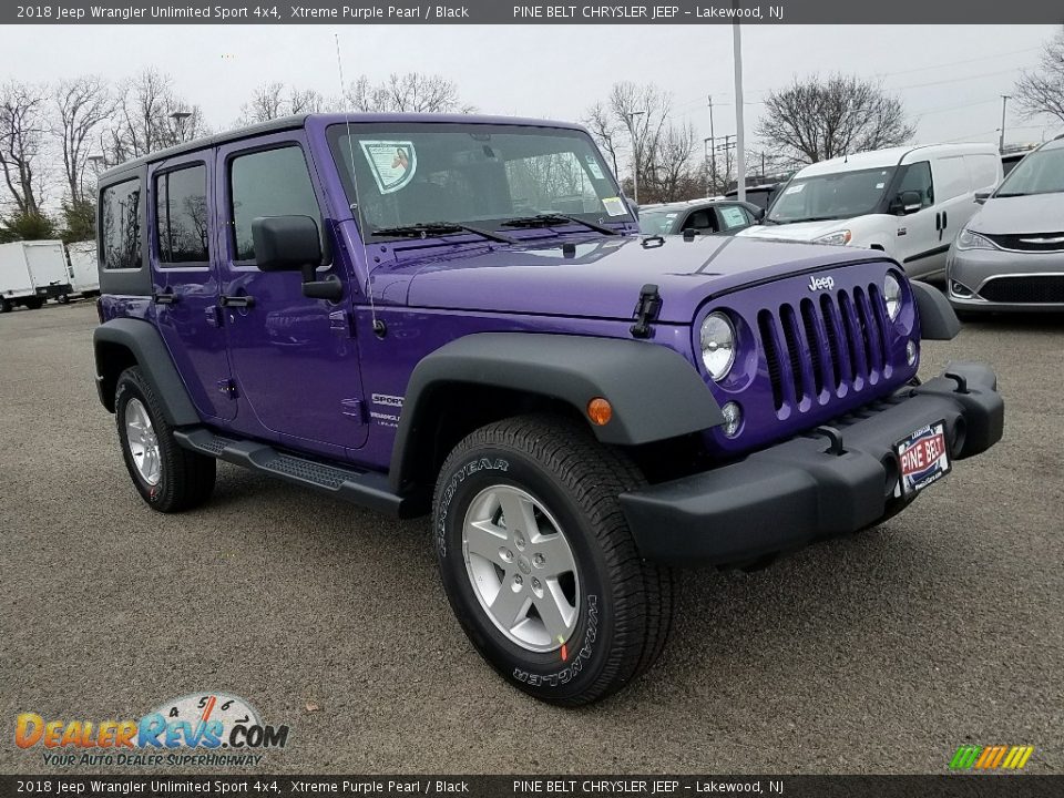 2018 Jeep Wrangler Unlimited Sport 4x4 Xtreme Purple Pearl / Black Photo #1