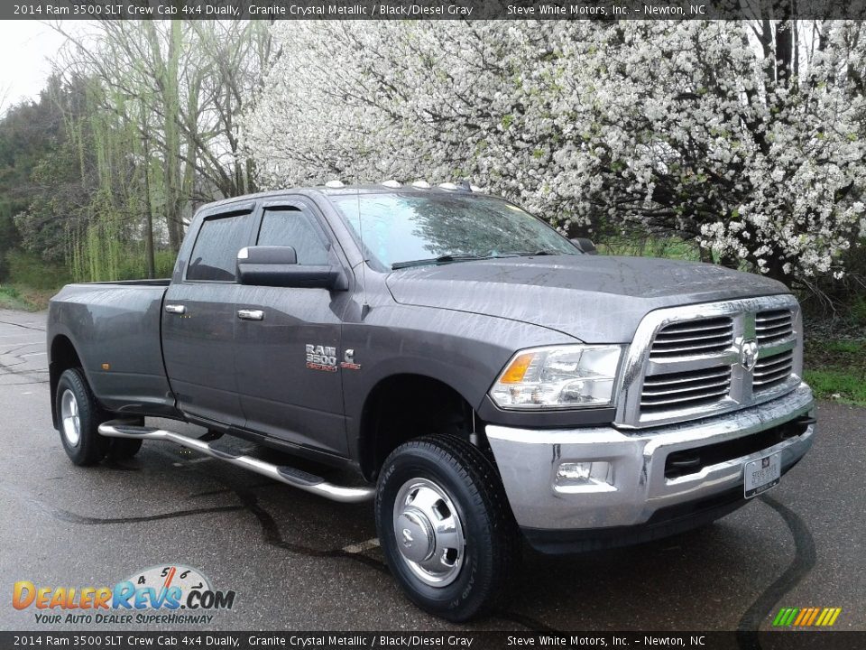 2014 Ram 3500 SLT Crew Cab 4x4 Dually Granite Crystal Metallic / Black/Diesel Gray Photo #4