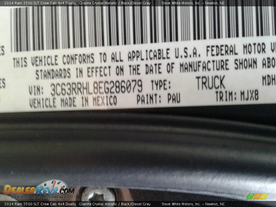 2014 Ram 3500 SLT Crew Cab 4x4 Dually Granite Crystal Metallic / Black/Diesel Gray Photo #36