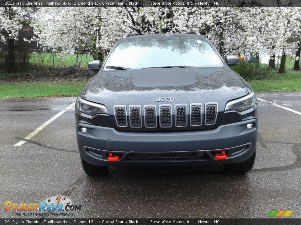 2019 Jeep Cherokee Trailhawk 4x4 Diamond Black Crystal Pearl / Black Photo #3