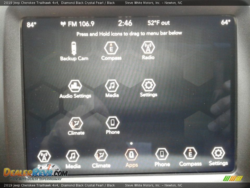 2019 Jeep Cherokee Trailhawk 4x4 Diamond Black Crystal Pearl / Black Photo #22