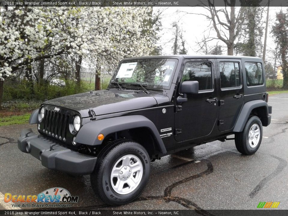 2018 Jeep Wrangler Unlimited Sport 4x4 Black / Black Photo #2